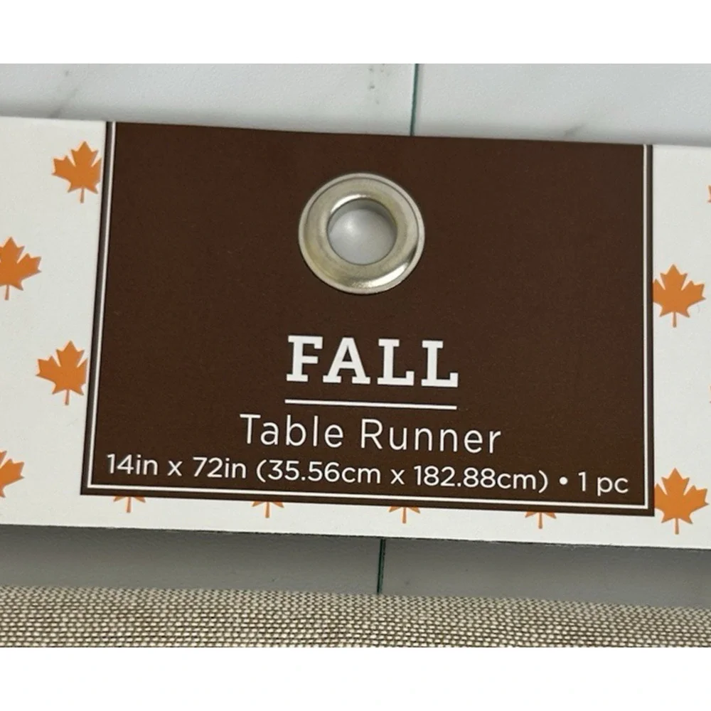 Multicolor Pumpkin Embroidered Beige Table Runner‎ 14
